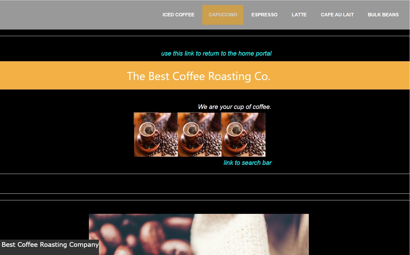 coffee shop website